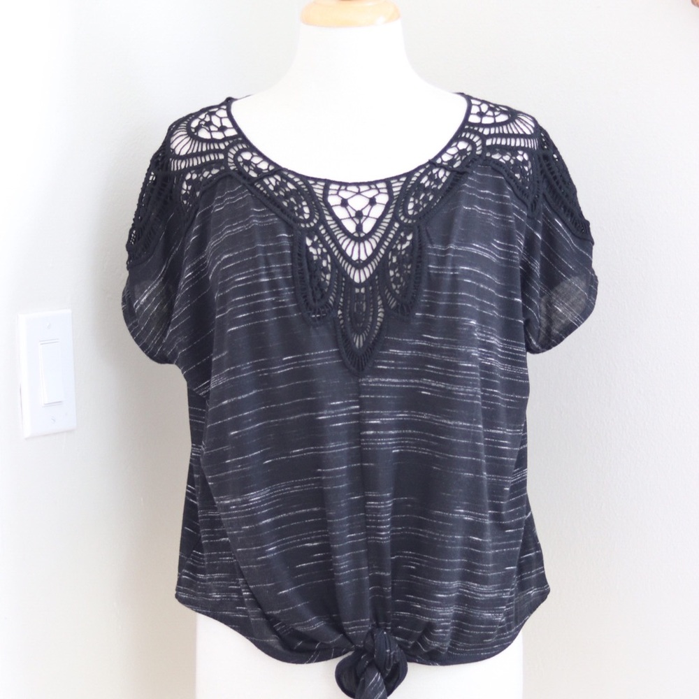 Anthropologie Everleigh Top with crochet detail